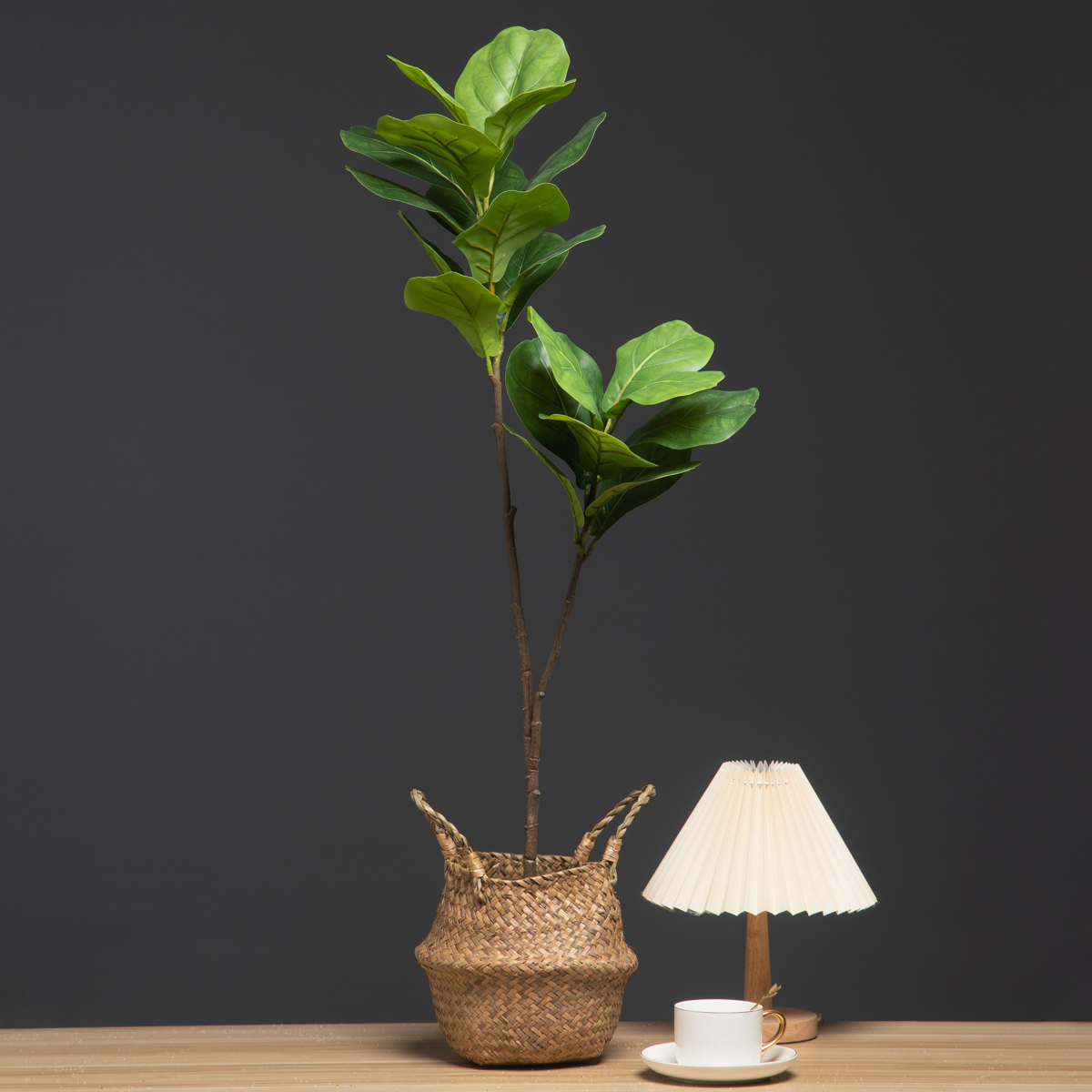 Rubber Plant Ficus - 103 ซม./132 ซม.ประดิษฐ์ Ficus Tree สาขาขนาดใหญ่