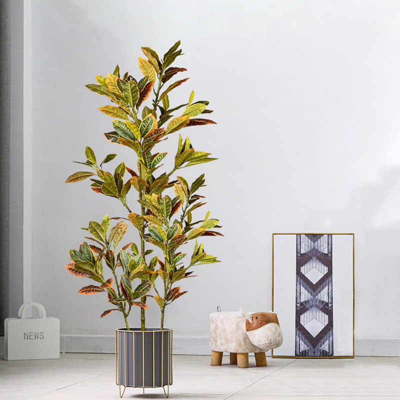 Rubber Plant Ficus - 120 ซม.ขนาดใหญ่ปลอม Ficus Tree ประดิษฐ์ Tropical