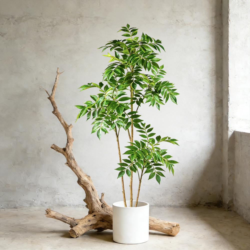 Rubber Plant Ficus - ต้นยางพาราเทียมขนาด 76-140 ซม. ต้นไทรปลอม ใบฟิกเกอร์พลาสติก กิ่งต้นไทรเขตร้อน