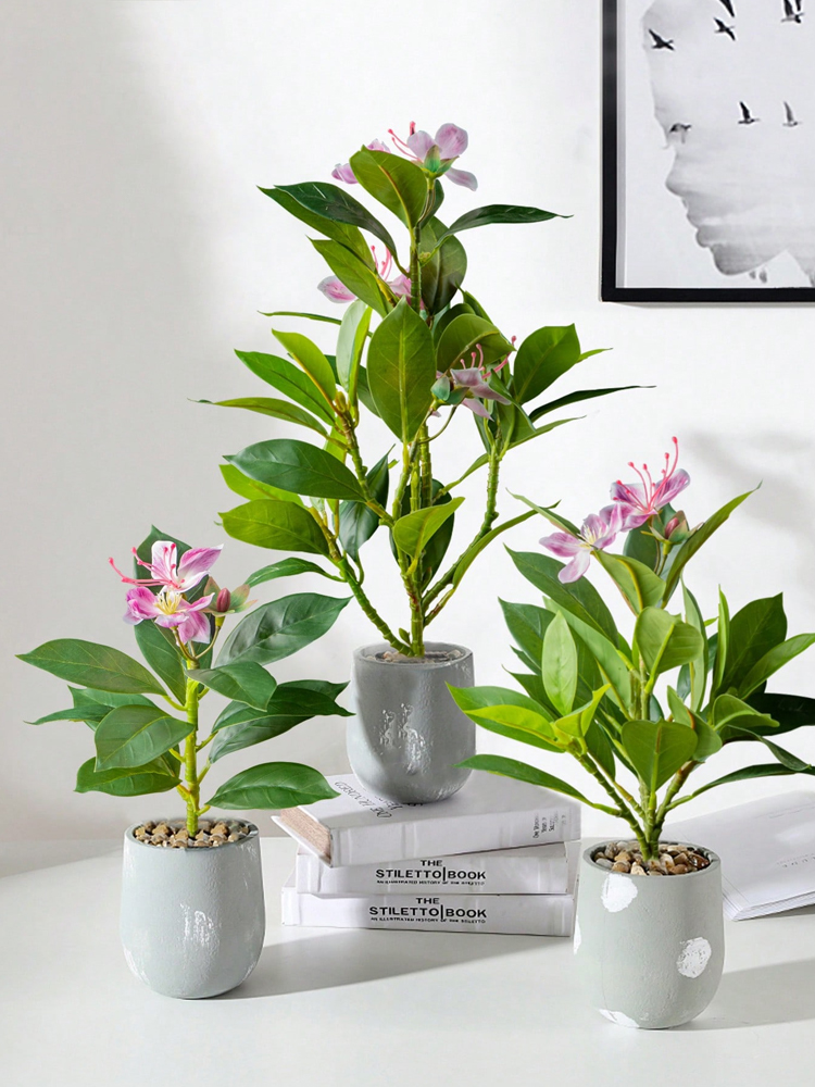Rubber Plant Ficus - 21-40 ซม.ประดิษฐ์ Azaleas พืชยางปลอมต้นไม้ใบปาล์มเขตร้อน Faux Ficus