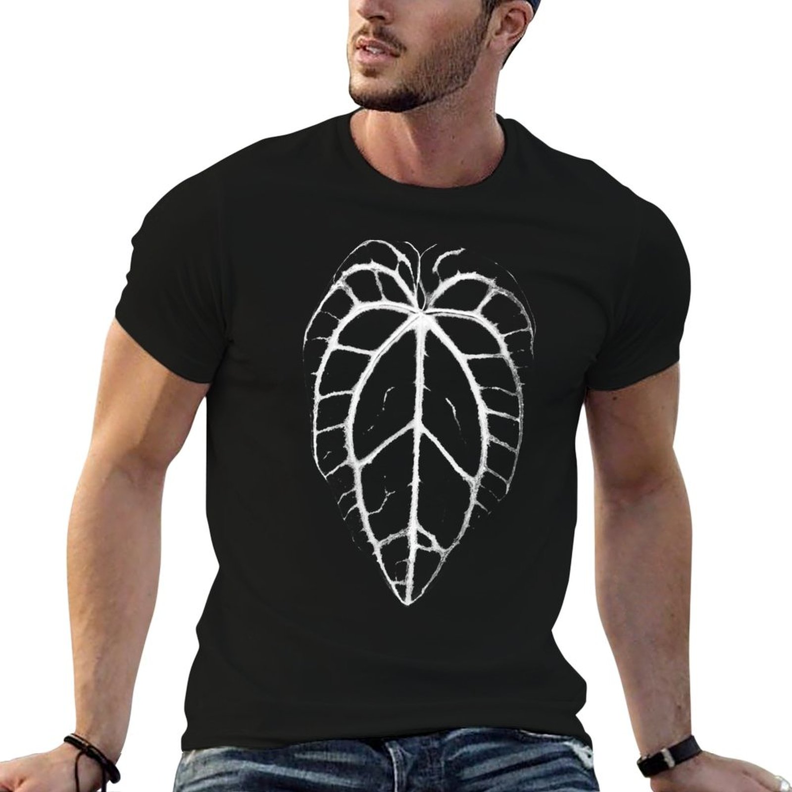 Anthurium Crystallinum - ANTHURIUM CRYSTALLINUM VEINS เสื้อยืดลำลองทรงหลวมแขนสั้น
