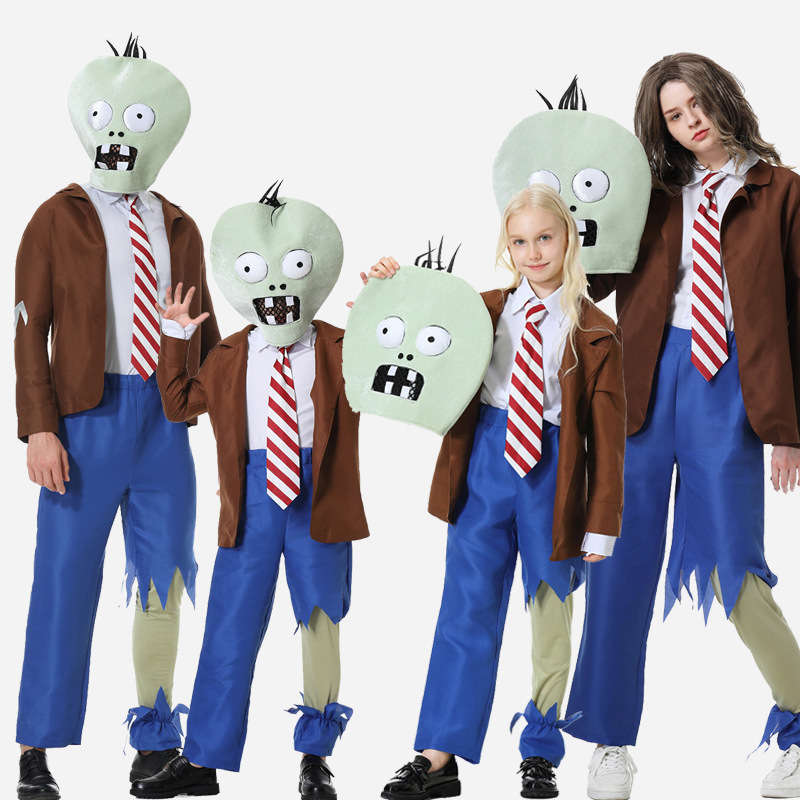 Plant Parent Halloween Costume - ชุดคอสเพลย์ฮาโลวีนสำหรับผู้ใหญ่ ลายพืชปะทะซอมบี้ แบบเข้าชุดพ่อแม่ลูก เสื้อแขนยาว ผ้าโพลีเอสเตอร์ สวมใส่สบาย