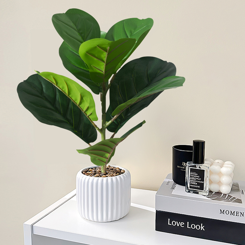 38 ซม.Ficus Tree ประดิษฐ์ Fidd - Rubber Plant Ficus บทวิจารณ์และราคา