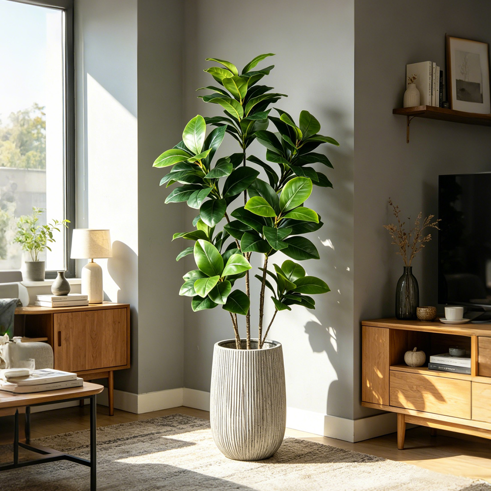 ต้นไทรประดิษฐ์ขนาดใหญ่ 74-140  - Rubber Plant Ficus บทวิจารณ์และราคา