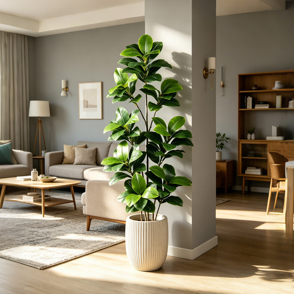 ต้นไทรประดิษฐ์ขนาดใหญ่ 74-140  - Rubber Plant Ficus บทวิจารณ์และราคา